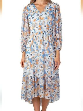 Joie Floral Tiered Long Sleeve  Dress